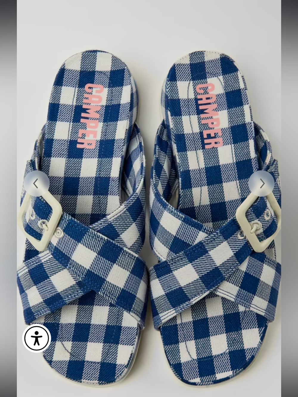 CAMPER Atonik Blue White Recycled Slide Sandals Minimalist Size 5 NWT